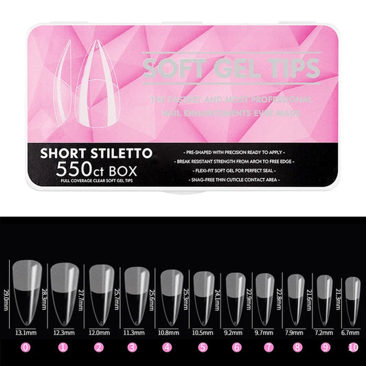 boite de capsules pour faix ongles short stiletto