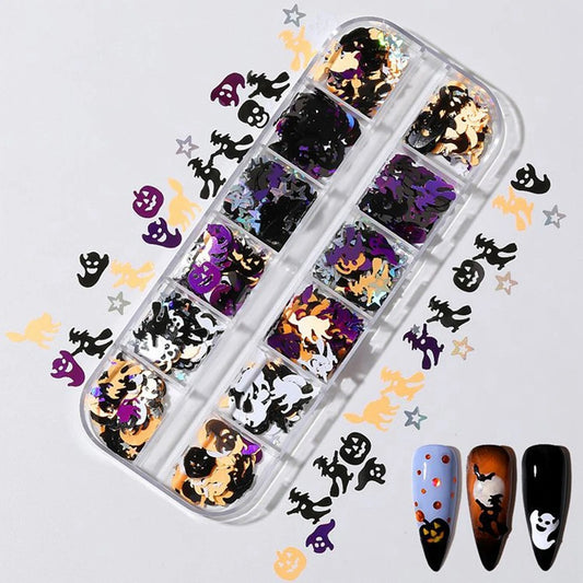 Press On Nails Halloween - Noche de los Esqueletos