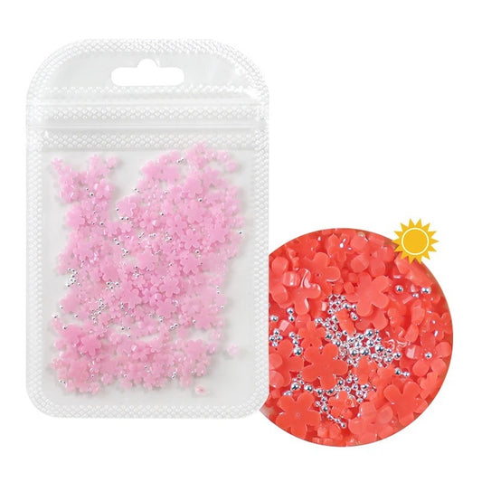 PHOTOSENSITIVE NAIL ART FLOWERS - PINK