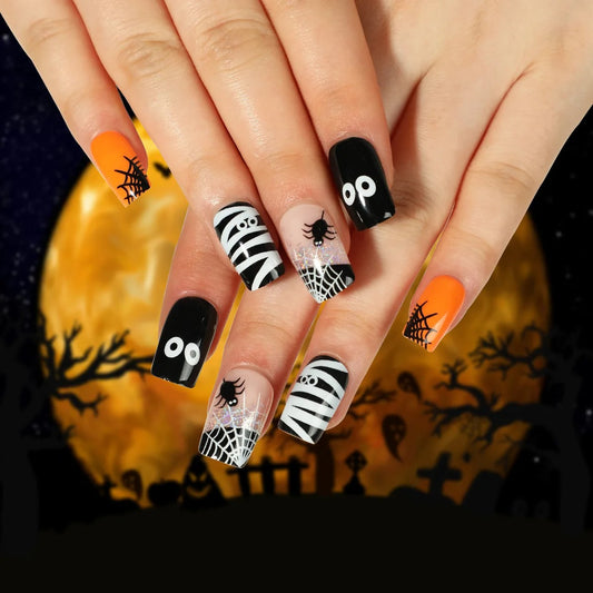 Press On Nails Halloween - Araña Linda