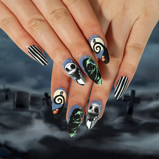 Press On Nails Halloween - Ghostly Design