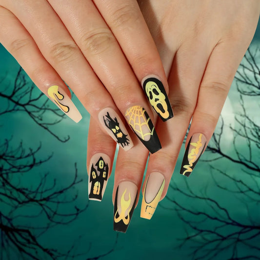 Press On Nails Halloween - Scream Edition Yellow