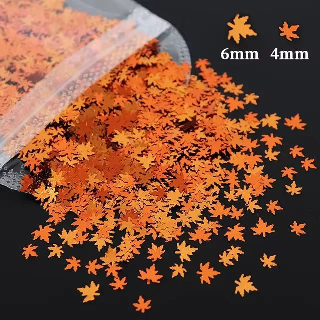 PAILLETTES FEUILLES D'ÉRABLE AUTOMNE ORANGE